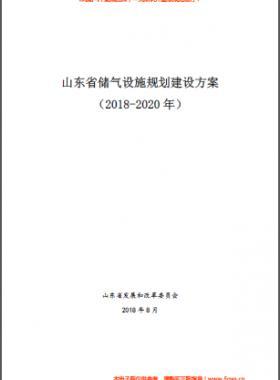 山東省儲氣設(shè)施規(guī)劃建設(shè)方案（2018-2020年）