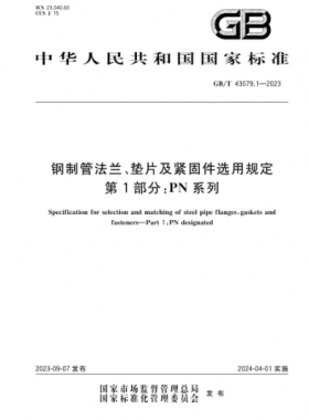 鋼制管法蘭、墊片及緊固件選用規(guī)定 第1部分：PN系列國標(biāo)/T 43079.1-2023